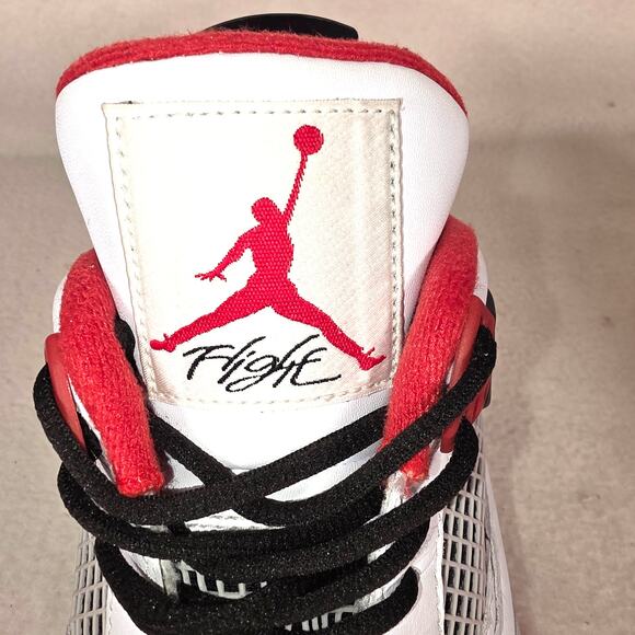 Nike Air Jordan Retro 4 308497-110 White/Red/Black Shoes Men's 8.5 Fire Red EUC - Picture 10 of 16